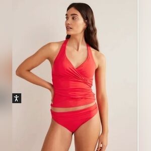 Boden 12 Levanzo Halter Tankini Swimsuit Set Red Swim
